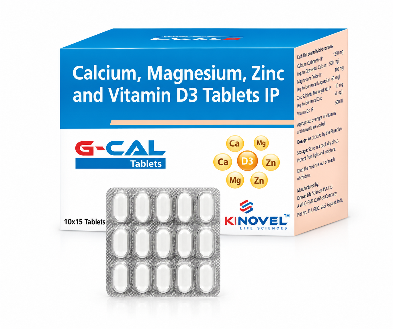 G-CAL Tablets — Calcium and Vitamin D3 Tablets IP