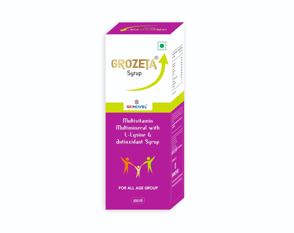 GROZETA Syrup — Multivitamin, Multimineral with L-Lysine & Antioxidant Syrup